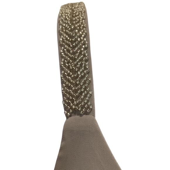 MANER PALE GRAY PLEATED FRONT BEADED STRAP ELEGANT TANK TOP 3X NWT - Picture 2 of 10